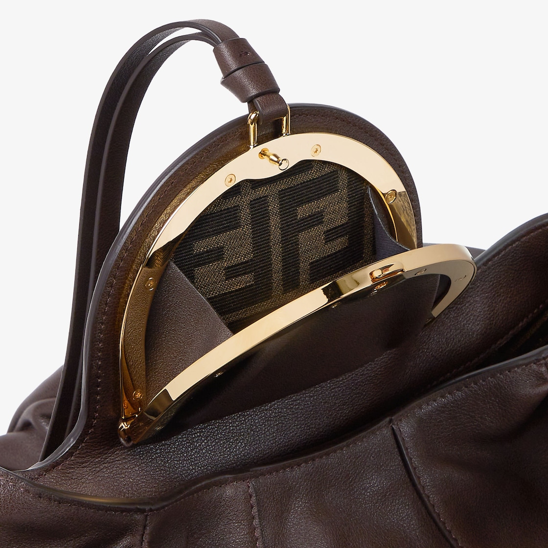 FENDI Spy Dark brown leather bag - Image 4